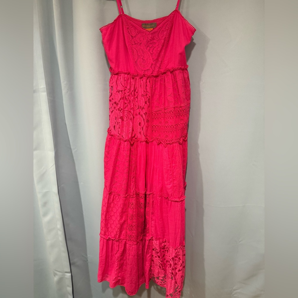 Anthropologie Bhanuni by JYOTI Pink Lace Maxi Dress